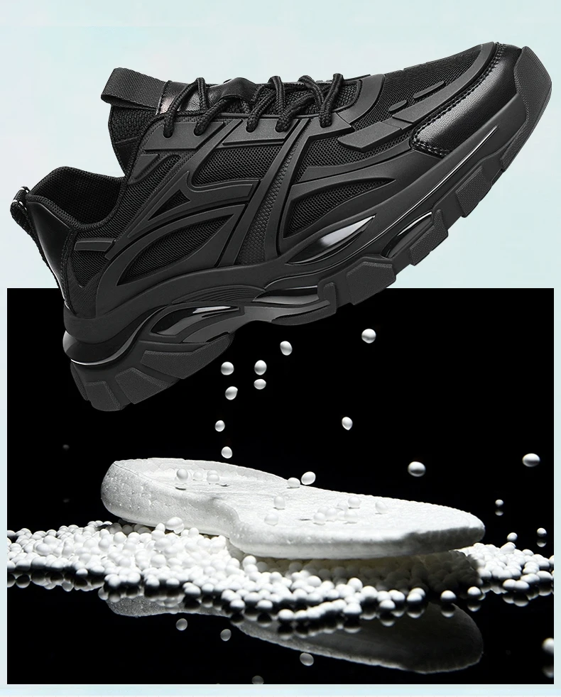 VIPOL Four Seasons Thick and height-increasing sports shoes, men's genuine leather mesh casual men's shoes, trendy shoes