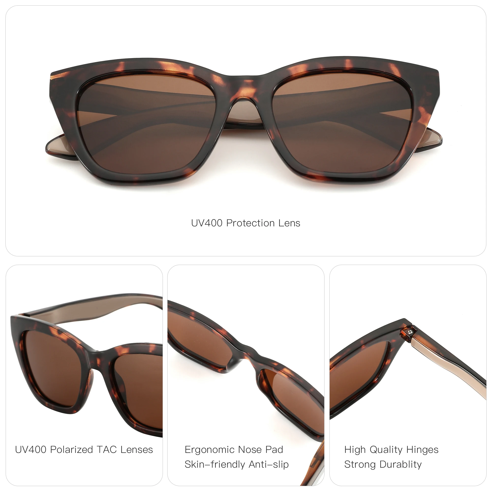 ZENOTTIC Square Polarized Sunglasses 2026 Fashion Women Thick Frame UV400 Protection Sun Glasses for Ladies Shopping Gif