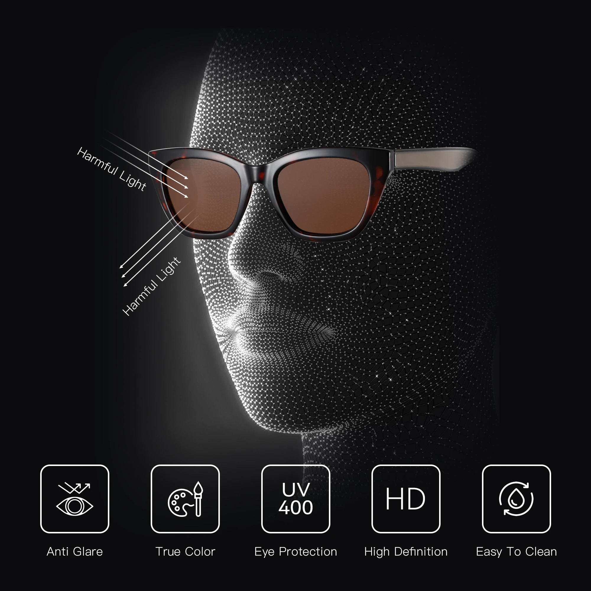 ZENOTTIC Square Polarized Sunglasses 2026 Fashion Women Thick Frame UV400 Protection Sun Glasses for Ladies Shopping Gif