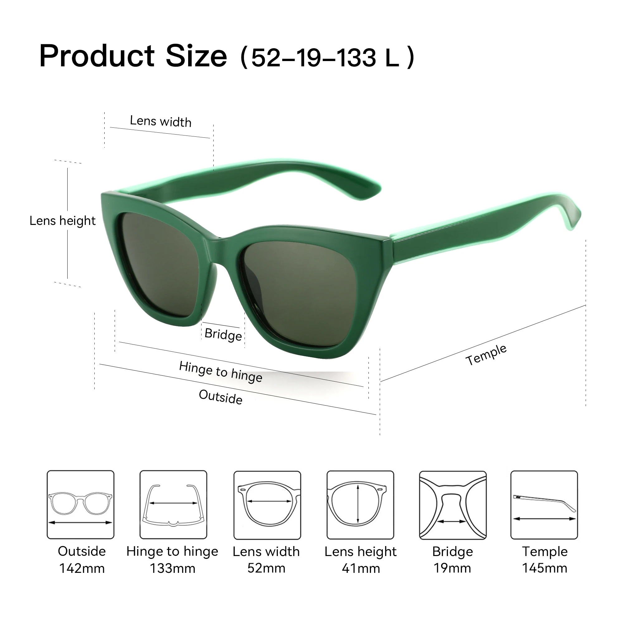 ZENOTTIC Square Polarized Sunglasses 2026 Fashion Women Thick Frame UV400 Protection Sun Glasses for Ladies Shopping Gif