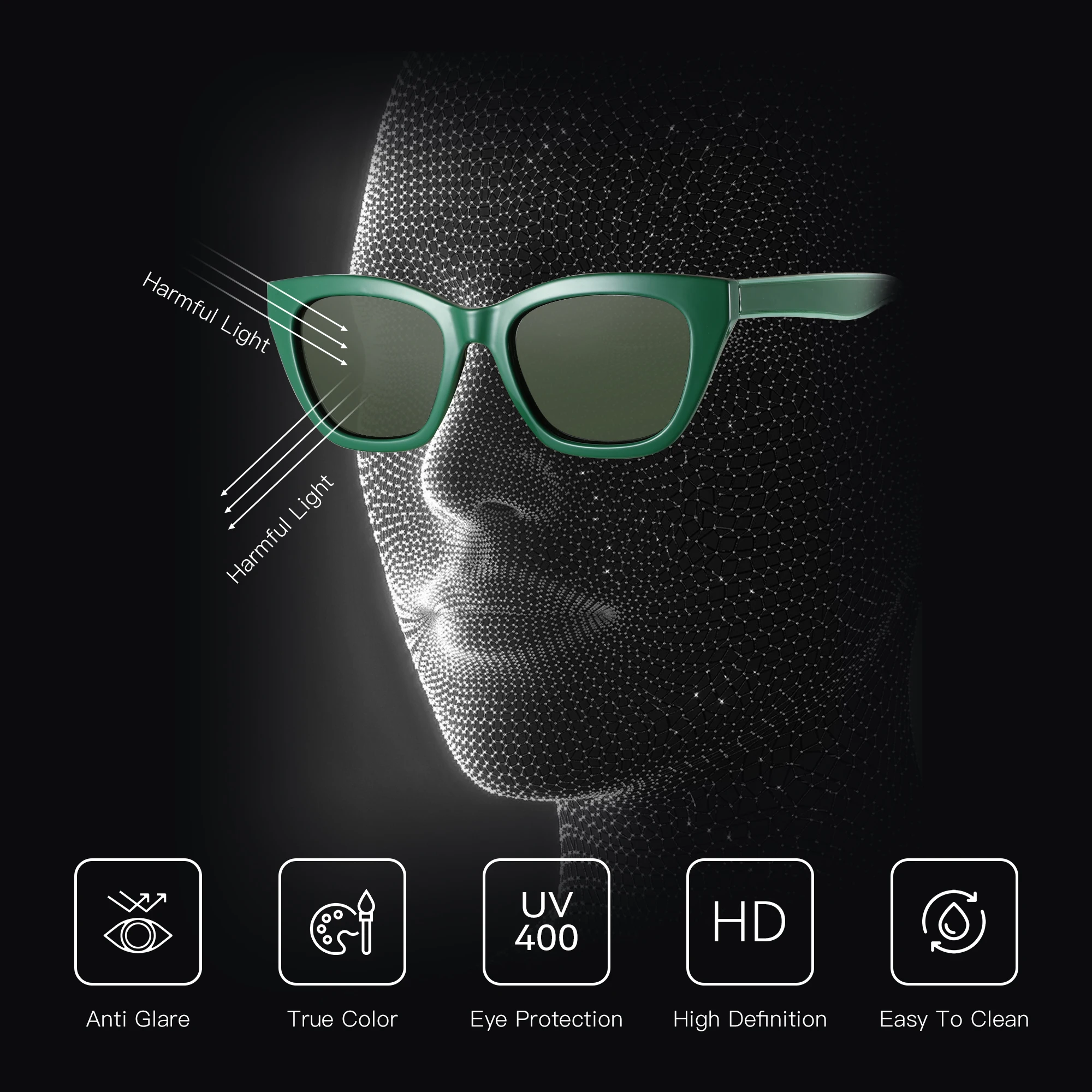 ZENOTTIC Square Polarized Sunglasses 2026 Fashion Women Thick Frame UV400 Protection Sun Glasses for Ladies Shopping Gif