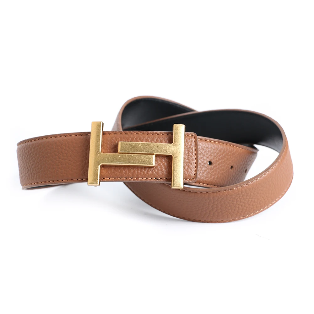 Cowskin Luxury Designer Brand Waist Belt Men Gifts High Quality Women Genuine Real Leather Dress Strap for Jeans Waistband Grey