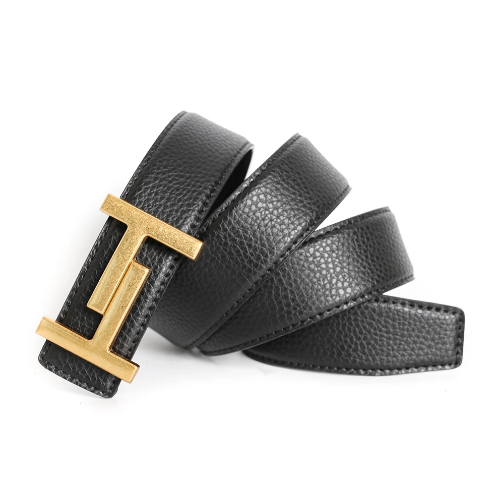 Cowskin Luxury Designer Brand Waist Belt Men Gifts High Quality Women Genuine Real Leather Dress Strap for Jeans Waistband Grey