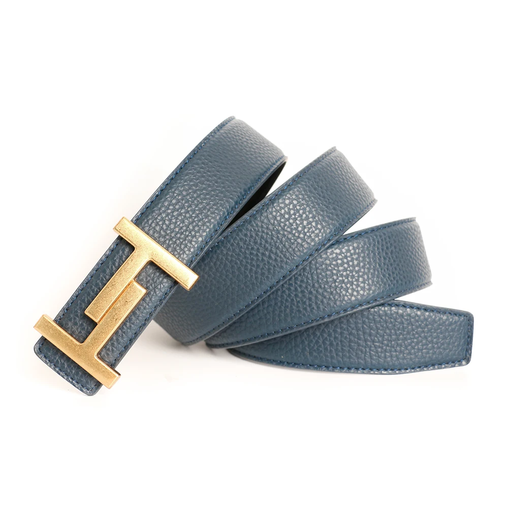 Cowskin Luxury Designer Brand Waist Belt Men Gifts High Quality Women Genuine Real Leather Dress Strap for Jeans Waistband Grey