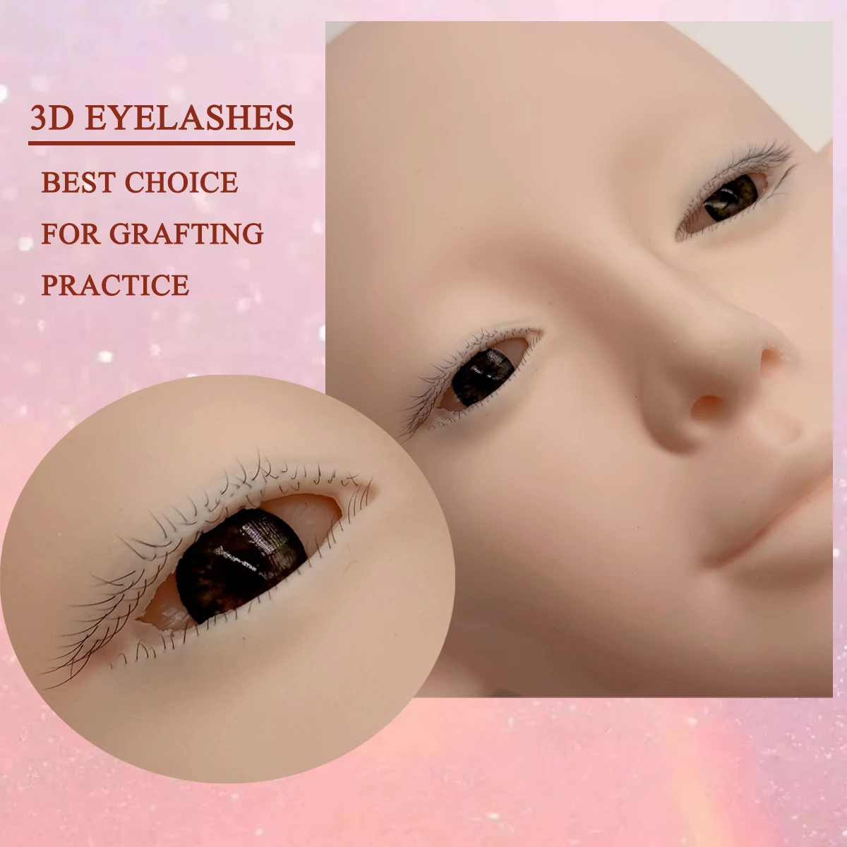 Professional Eyelash Extension Training Head with Skin - like Softness for Lash Technicians Salon use