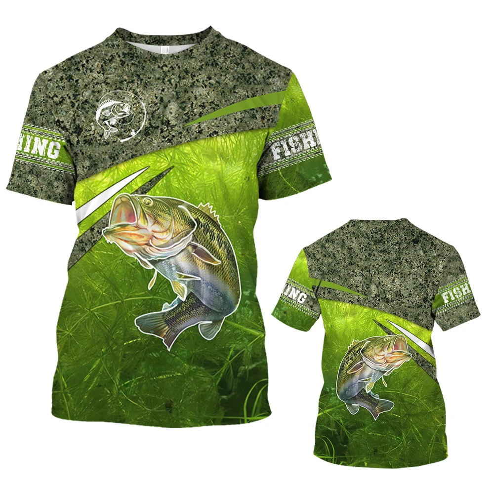 New Fishing T-Shirt Men Tshirt Dog Fish Graphic Clothing O-Collar Oversized Tops Outdoor Sport Apparel Summer for Male Tee Shirt