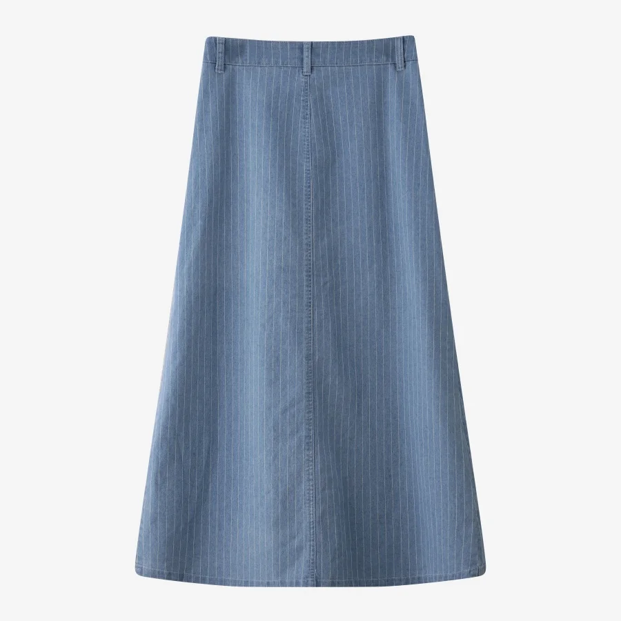 AS AW26 Black pinstripe denim skirt with stretch fashion woman clothes lady wear