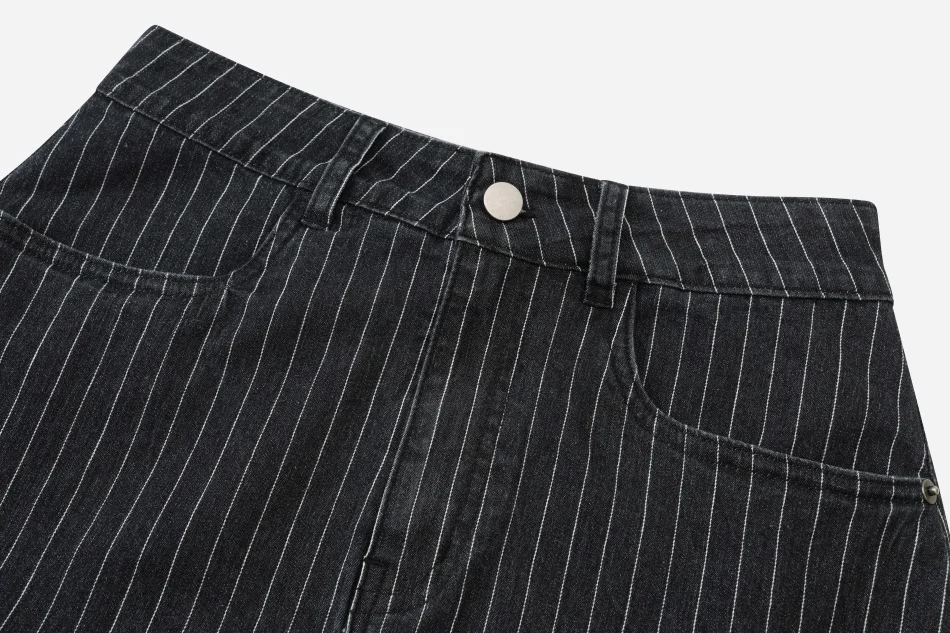AS AW26 Black pinstripe denim skirt with stretch fashion woman clothes lady wear