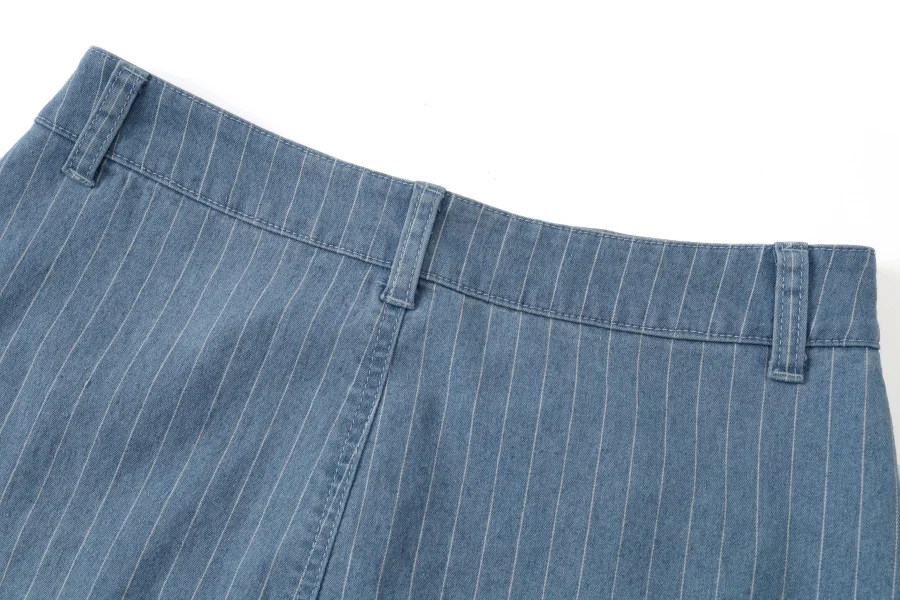 AS AW26 Black pinstripe denim skirt with stretch fashion woman clothes lady wear