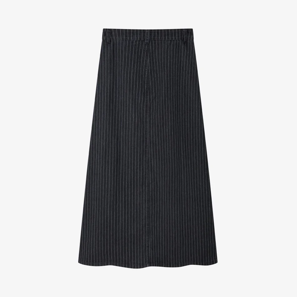 AS AW26 Black pinstripe denim skirt with stretch fashion woman clothes lady wear
