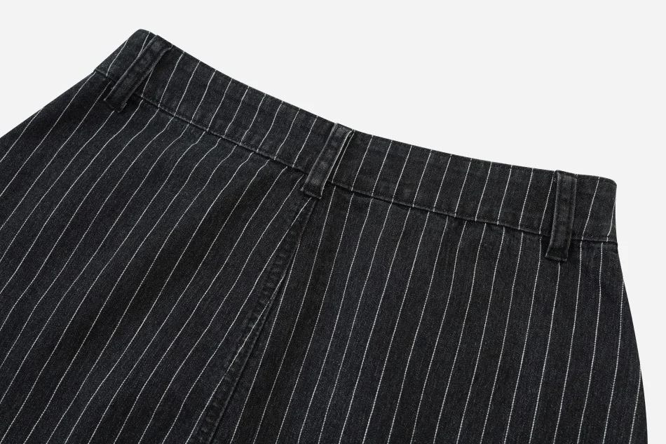 AS AW26 Black pinstripe denim skirt with stretch fashion woman clothes lady wear