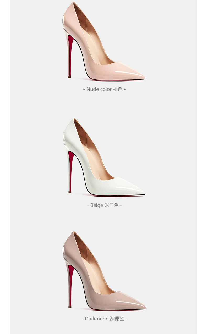 Women heels 2026 leather Heels for women Luxury Brand Pumps Red sole Pointed Toe High Heels Elegant Stiletto Ladies Prom Shoes