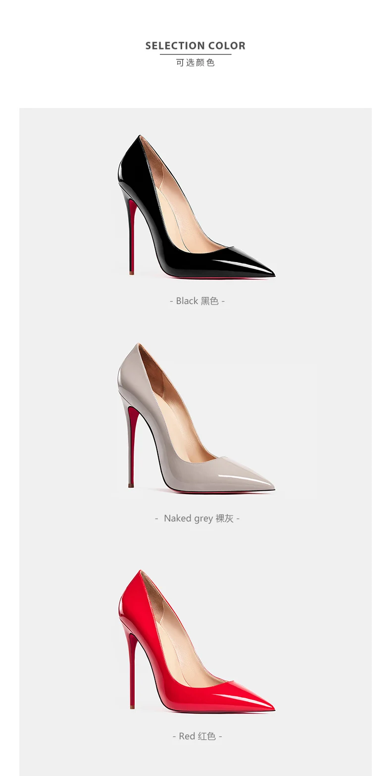 Women heels 2026 leather Heels for women Luxury Brand Pumps Red sole Pointed Toe High Heels Elegant Stiletto Ladies Prom Shoes