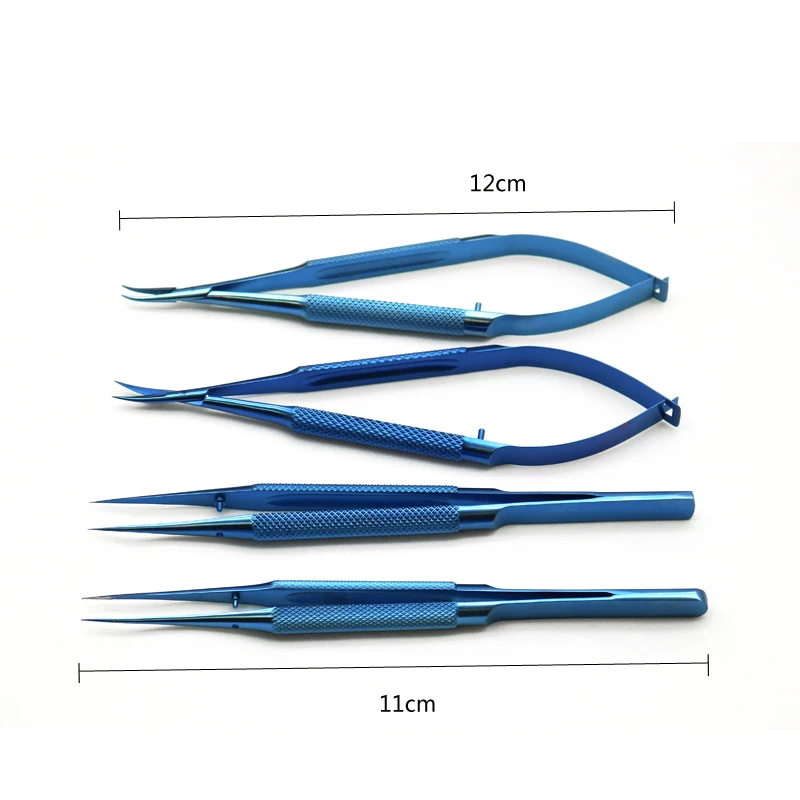 Instrumentos Cataract Set Phaco Set Tweezers Needle Holders 4pcs/set Ophthalmic Microsurgical Instruments