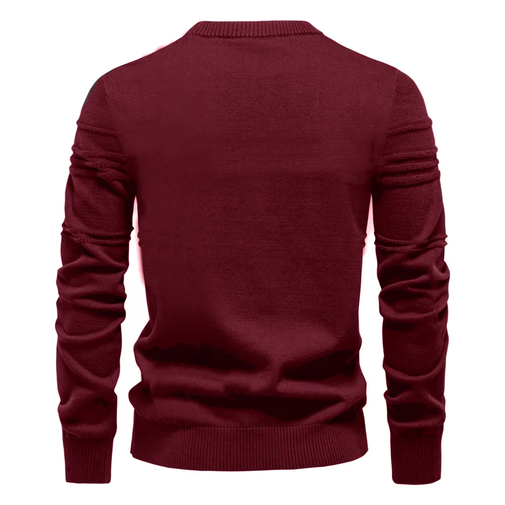 AIOPESON Mens Crewneck Pullover Sweater Knitted Cotton Stripped Quality Autumn Winter Warm Sweaters for Men