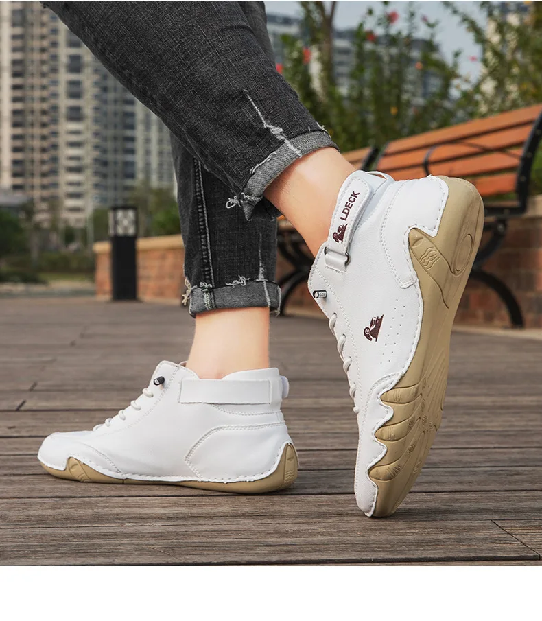 Stylish High-top Octopus Boots Men's Casual Booties Designer Soft Flats Breathable Moccasins Flats Drive Shoes Leather Sneakers