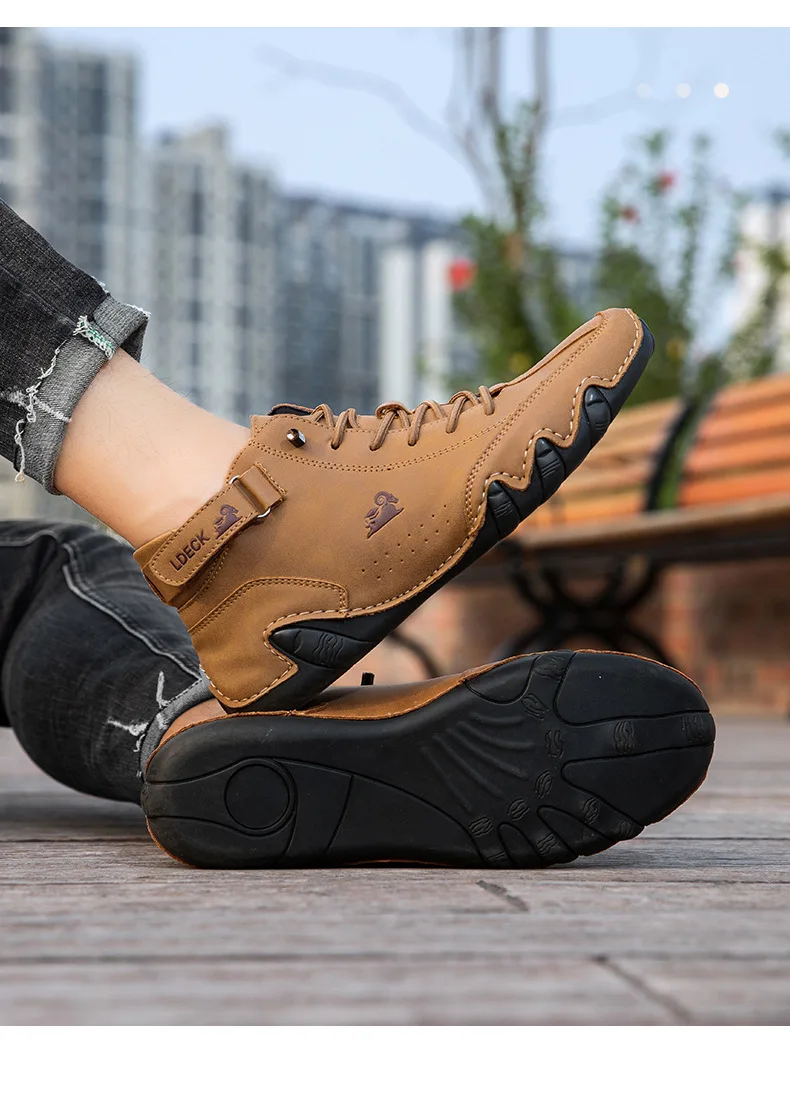 Stylish High-top Octopus Boots Men's Casual Booties Designer Soft Flats Breathable Moccasins Flats Drive Shoes Leather Sneakers
