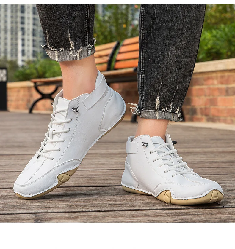 Stylish High-top Octopus Boots Men's Casual Booties Designer Soft Flats Breathable Moccasins Flats Drive Shoes Leather Sneakers