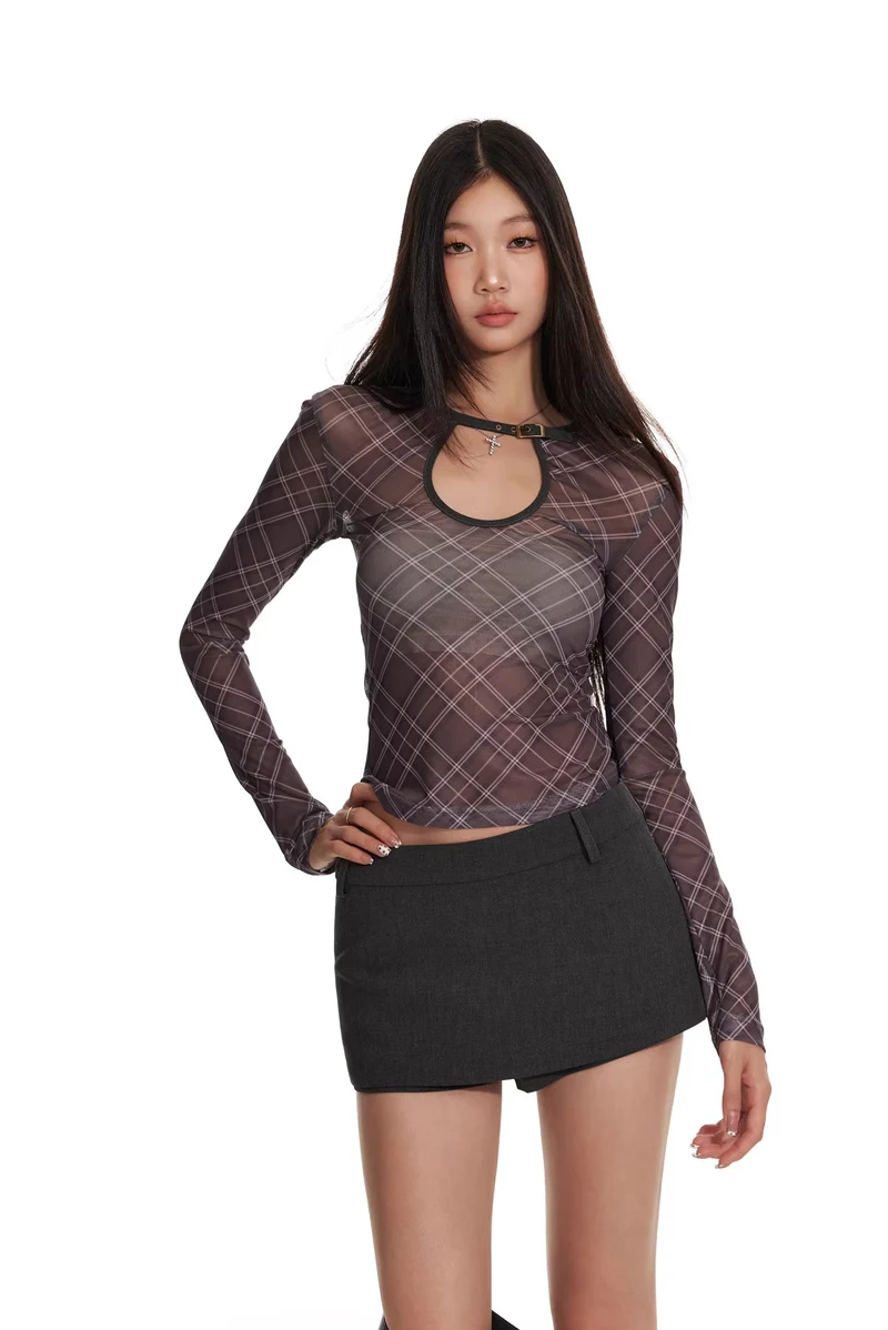 Women's Side Zippers Detail Skort Tailored Mini Skirt With Belt Loops