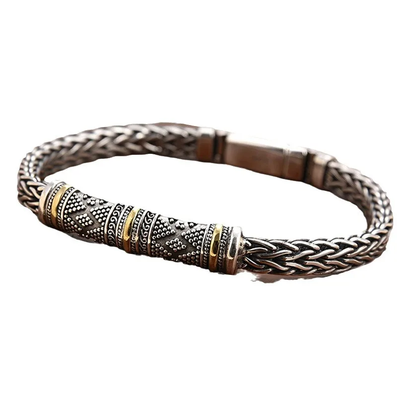 Hand-woven keel men's bracelet retro creative personality high-end niche couple gift
