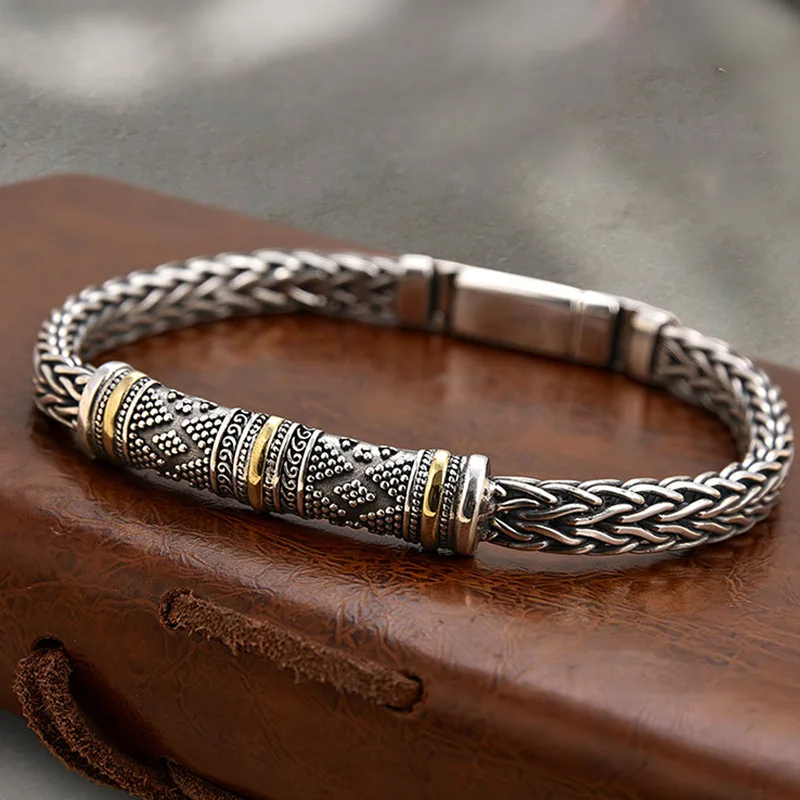 Hand-woven keel men's bracelet retro creative personality high-end niche couple gift