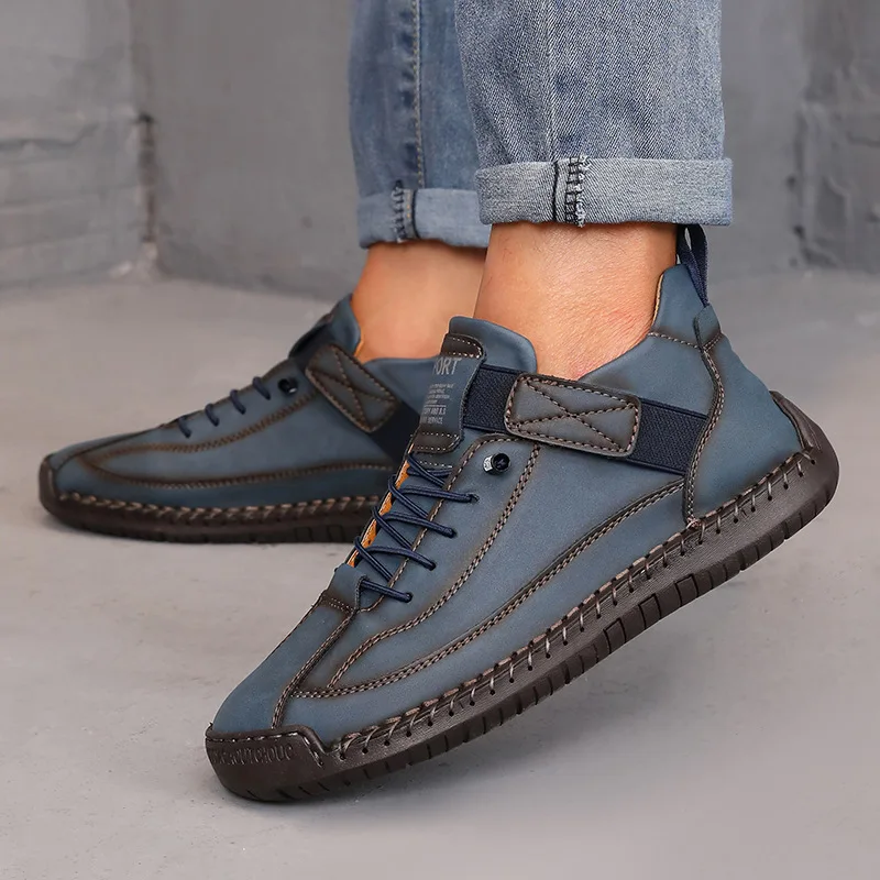 Women's Boots Outdoor Casual Shoes British Style Retro Non-slip Work Shoes Leather Couple Loafers Handmade Soft Sole Ankle Boots
