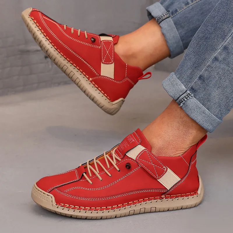 Women's Boots Outdoor Casual Shoes British Style Retro Non-slip Work Shoes Leather Couple Loafers Handmade Soft Sole Ankle Boots