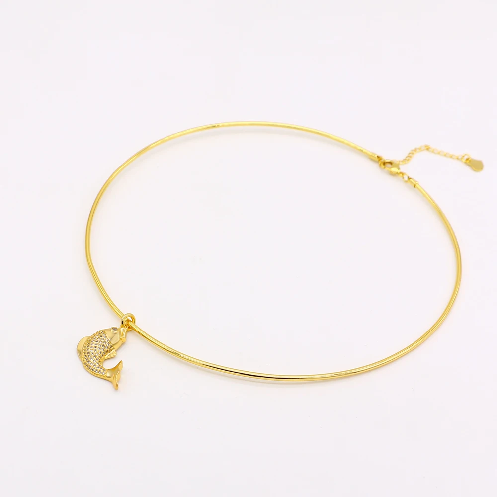 Vintage Simple 925 Sterling Silver Necklace Geometric Choker Shiny And Delicate Collarbone Chain For Women's Golden Jewellery