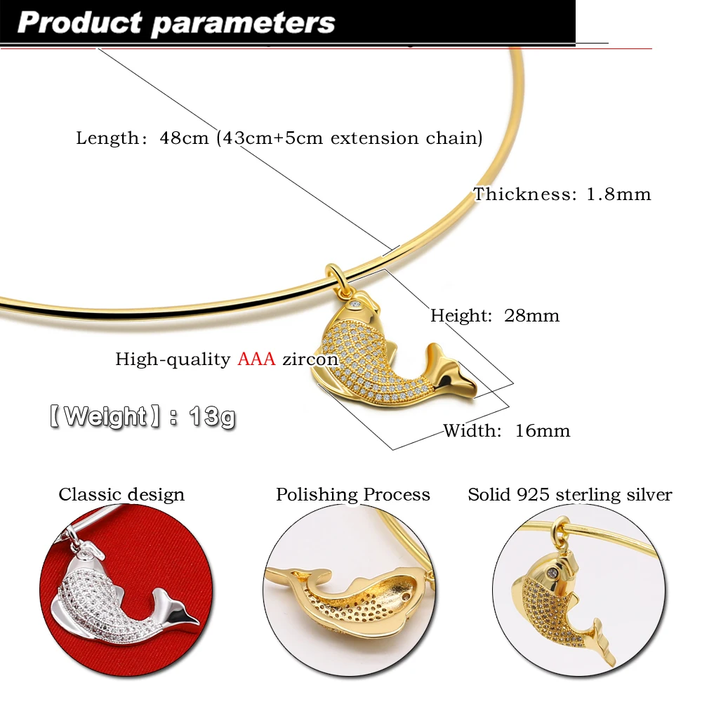 Vintage Simple 925 Sterling Silver Necklace Geometric Choker Shiny And Delicate Collarbone Chain For Women's Golden Jewellery