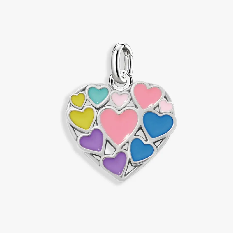 Adjustable 925 Sterling Silver Vintage Pendants Love Heart Tower Charms Beads Fit Original Bracelet Bangles Necklace DIY Jewelry