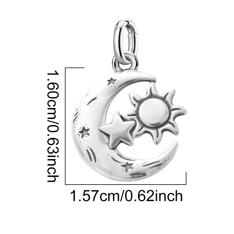 Adjustable 925 Sterling Silver Vintage Pendants Love Heart Tower Charms Beads Fit Original Bracelet Bangles Necklace DIY Jewelry