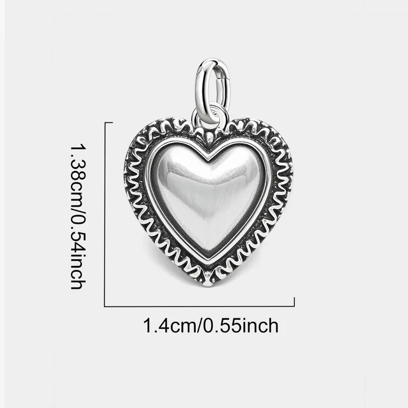 Adjustable 925 Sterling Silver Vintage Pendants Love Heart Tower Charms Beads Fit Original Bracelet Bangles Necklace DIY Jewelry