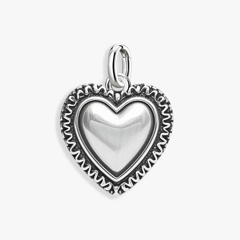 Adjustable 925 Sterling Silver Vintage Pendants Love Heart Tower Charms Beads Fit Original Bracelet Bangles Necklace DIY Jewelry