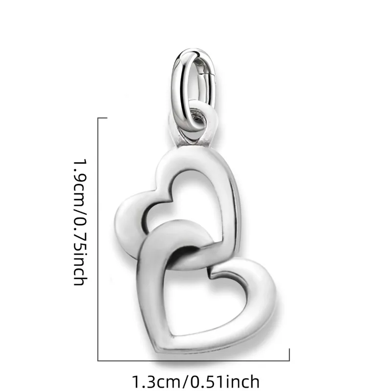 Adjustable 925 Sterling Silver Vintage Pendants Love Heart Tower Charms Beads Fit Original Bracelet Bangles Necklace DIY Jewelry