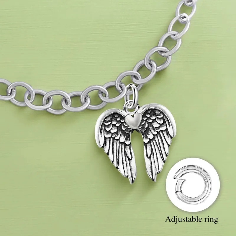 Adjustable 925 Sterling Silver Vintage Pendants Love Heart Tower Charms Beads Fit Original Bracelet Bangles Necklace DIY Jewelry