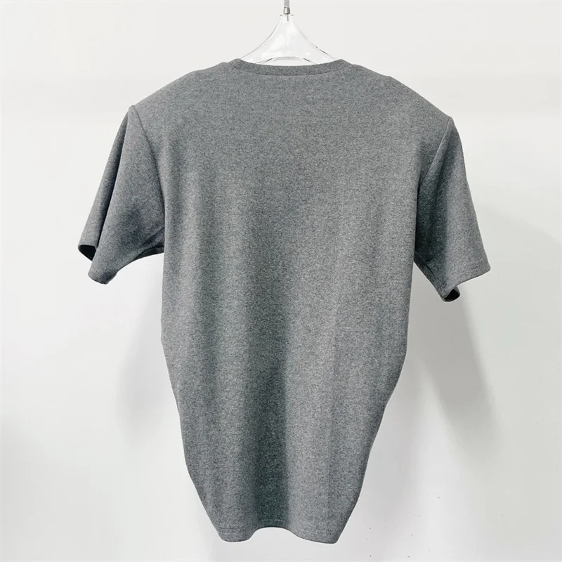 Women's t-shirt 2025 summer New elastic knitted short sleeved top 3D flower decorated round neck pullover pure cotton crop top