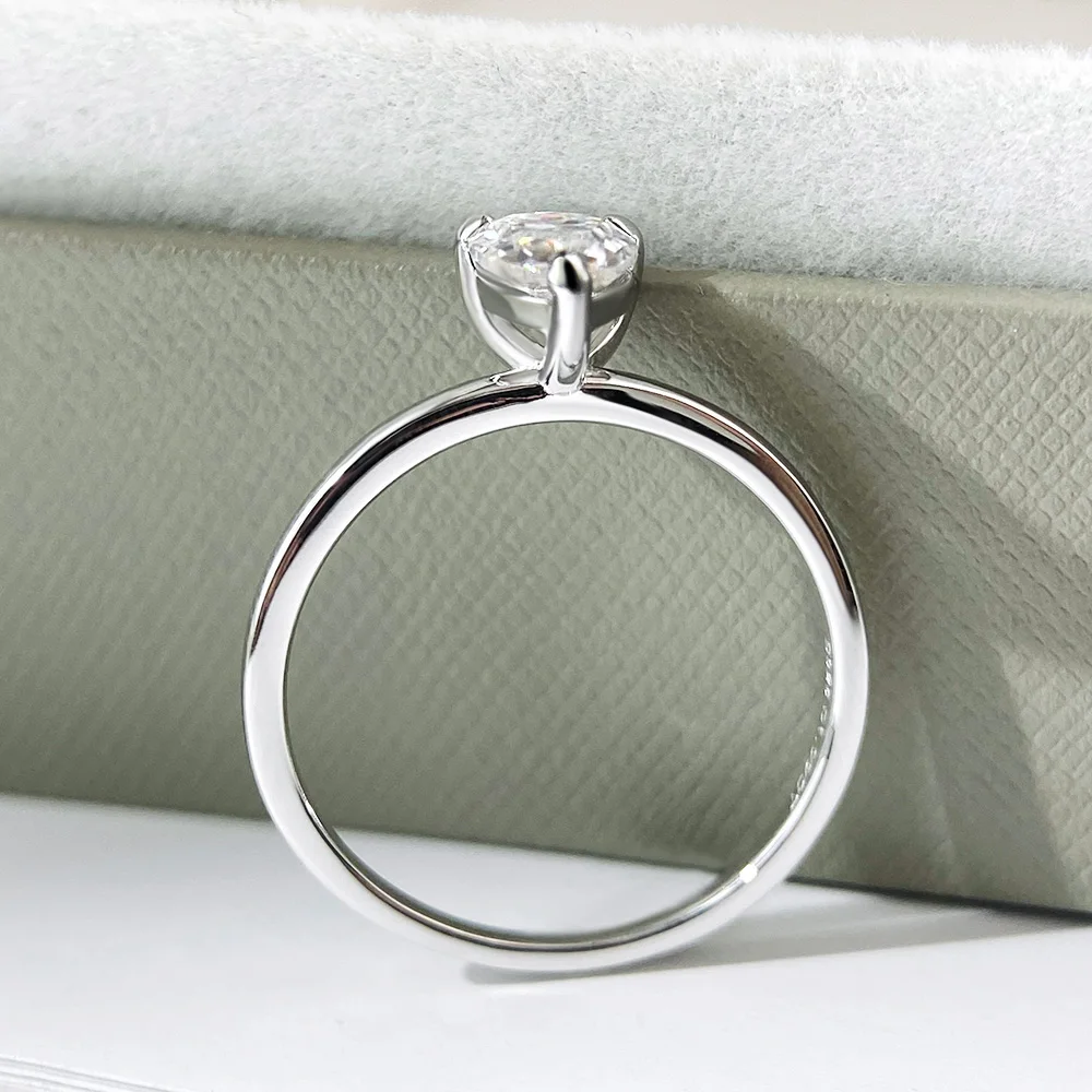 OEVAS 1-4ct Pear Cut Moissanite Diamond Rings For Women 925 Sterling Silver Sparkling Wedding Band Party Fine Jewelry Gift