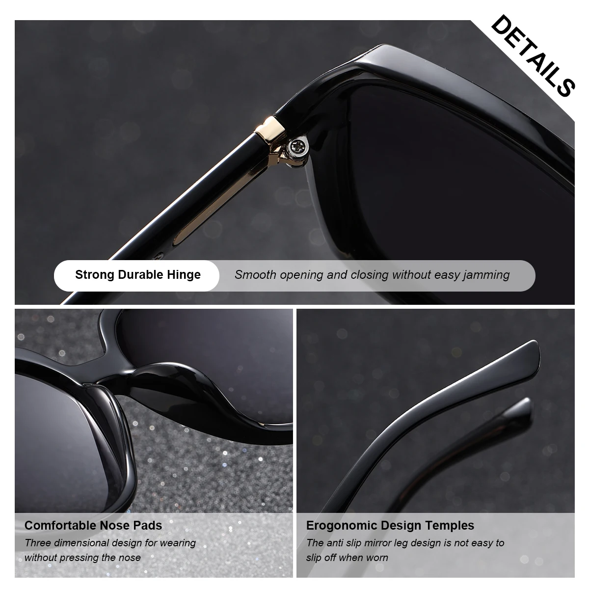 BARCUR Fashion Women Sunglasses Gradient Colors PC Elliptical Large Frame UVA/B Polarized Sunglasses White Gift Box Package