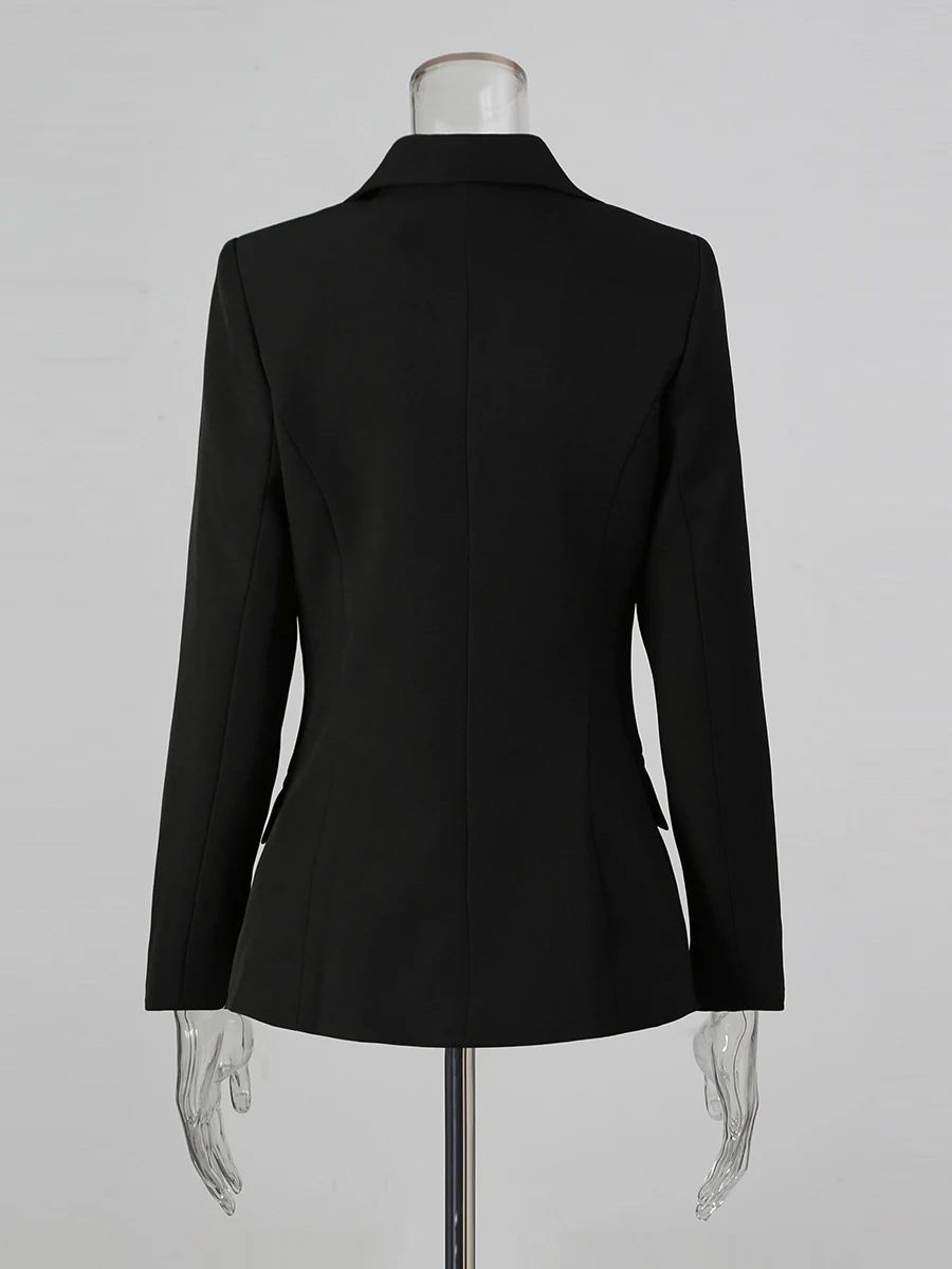 TWOTWINSTYLE Hit Color Slimming Fashion Blazers for Women Lapel Long Sleeves Patchwork Single Breasted Blazer Female Clothes New