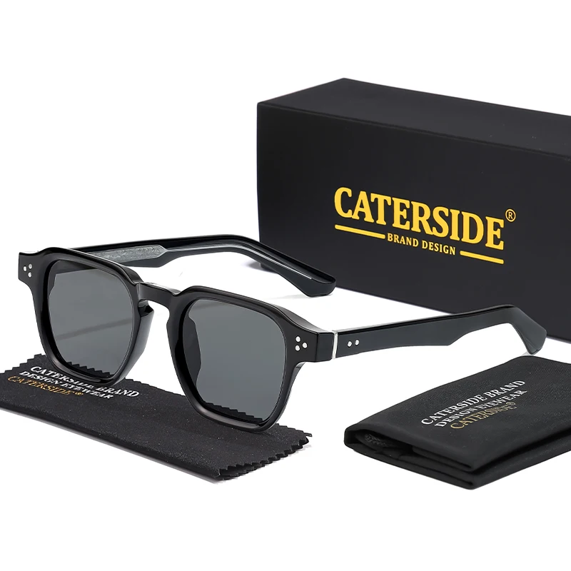 CATERSIDE Fashion Trend Square Men Sunglasses Women Core Insert Temple Luxury Brand Sun Glasses Travel Beach Party Festiva Gifts