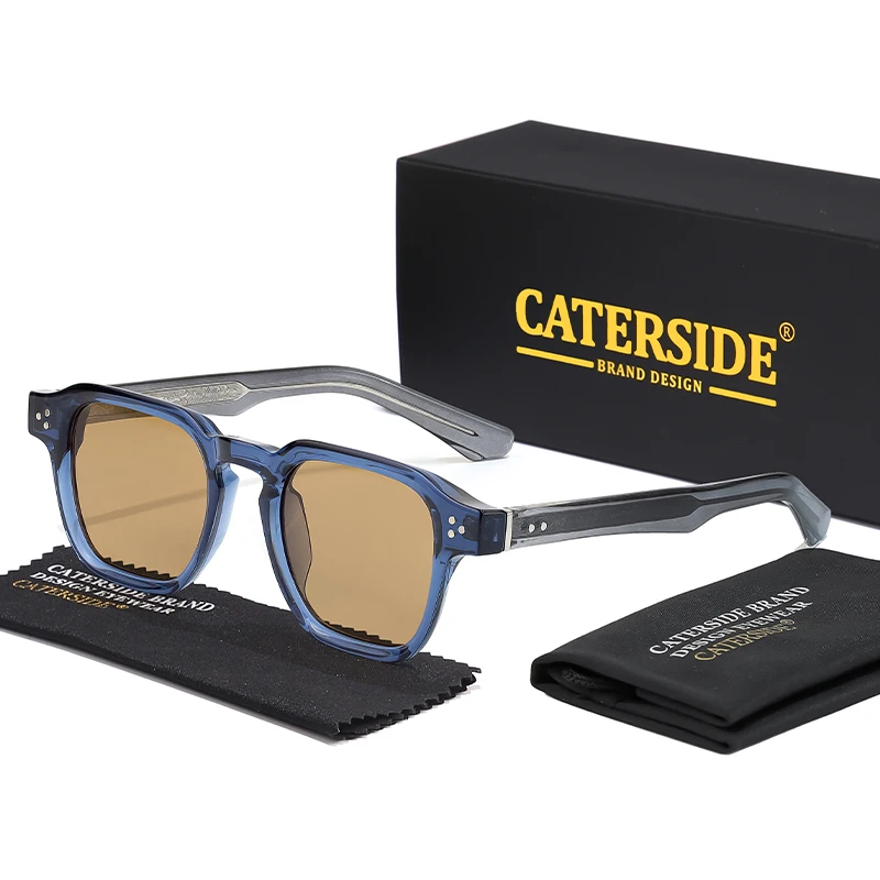 CATERSIDE Fashion Trend Square Men Sunglasses Women Core Insert Temple Luxury Brand Sun Glasses Travel Beach Party Festiva Gifts