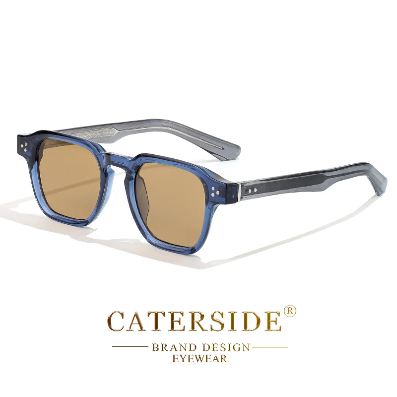 CATERSIDE Fashion Trend Square Men Sunglasses Women Core Insert Temple Luxury Brand Sun Glasses Travel Beach Party Festiva Gifts