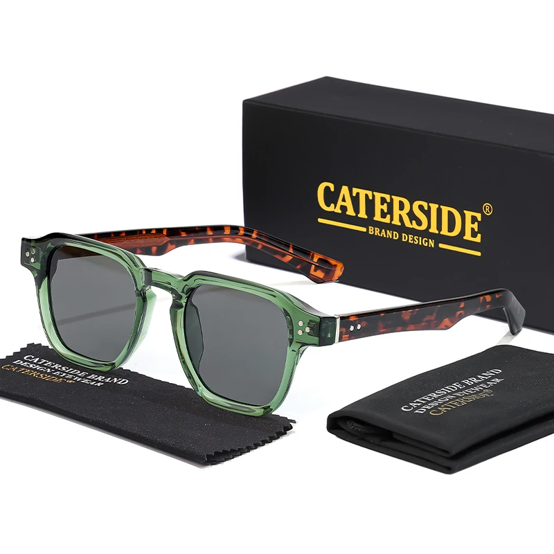 CATERSIDE Fashion Trend Square Men Sunglasses Women Core Insert Temple Luxury Brand Sun Glasses Travel Beach Party Festiva Gifts