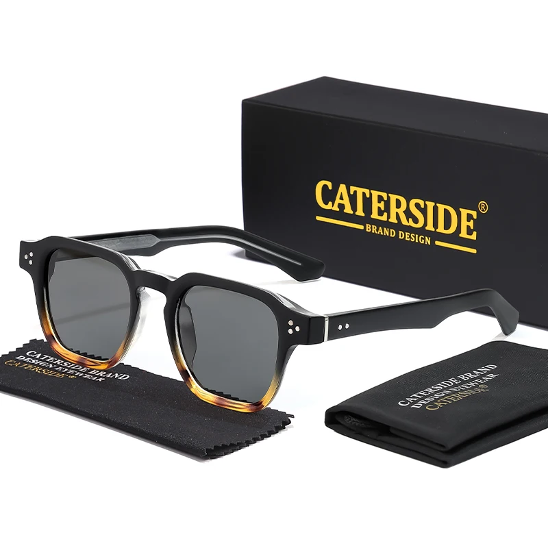 CATERSIDE Fashion Trend Square Men Sunglasses Women Core Insert Temple Luxury Brand Sun Glasses Travel Beach Party Festiva Gifts