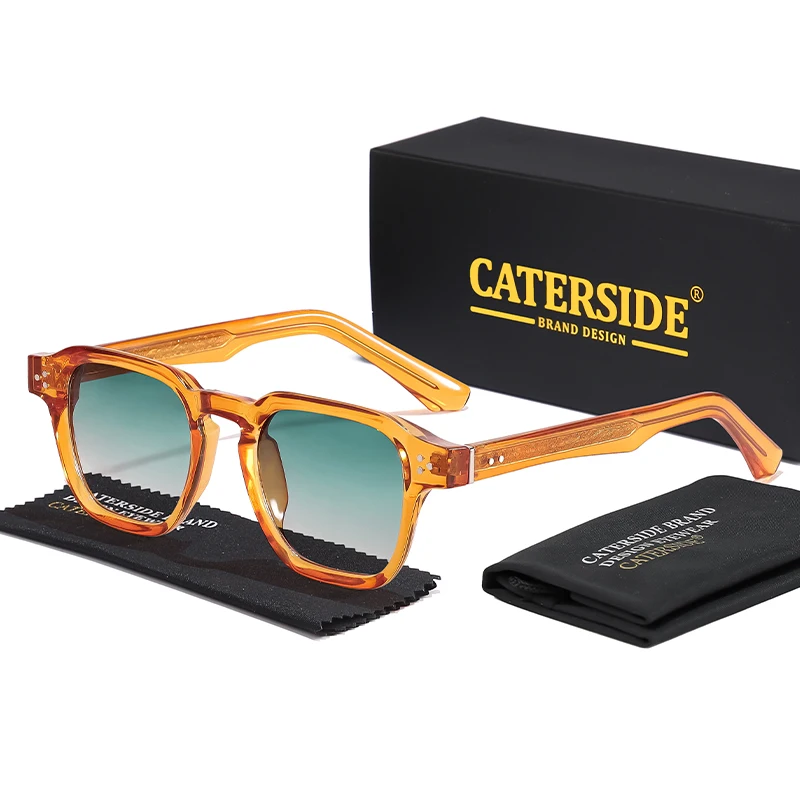 CATERSIDE Fashion Trend Square Men Sunglasses Women Core Insert Temple Luxury Brand Sun Glasses Travel Beach Party Festiva Gifts