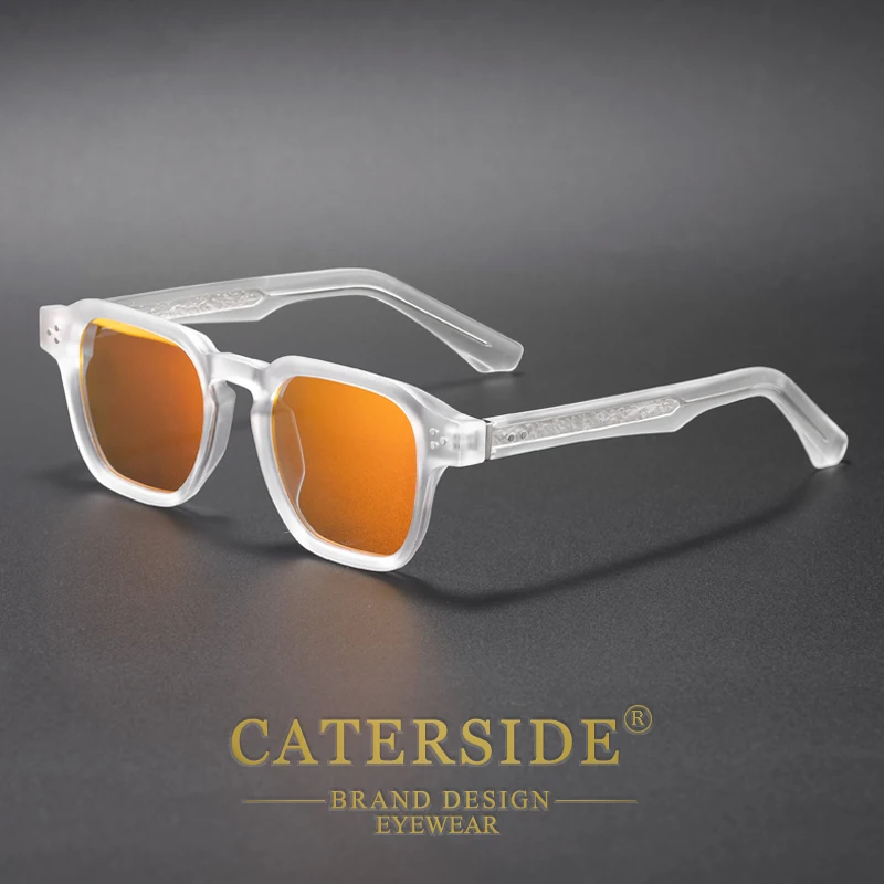 CATERSIDE Fashion Trend Square Men Sunglasses Women Core Insert Temple Luxury Brand Sun Glasses Travel Beach Party Festiva Gifts