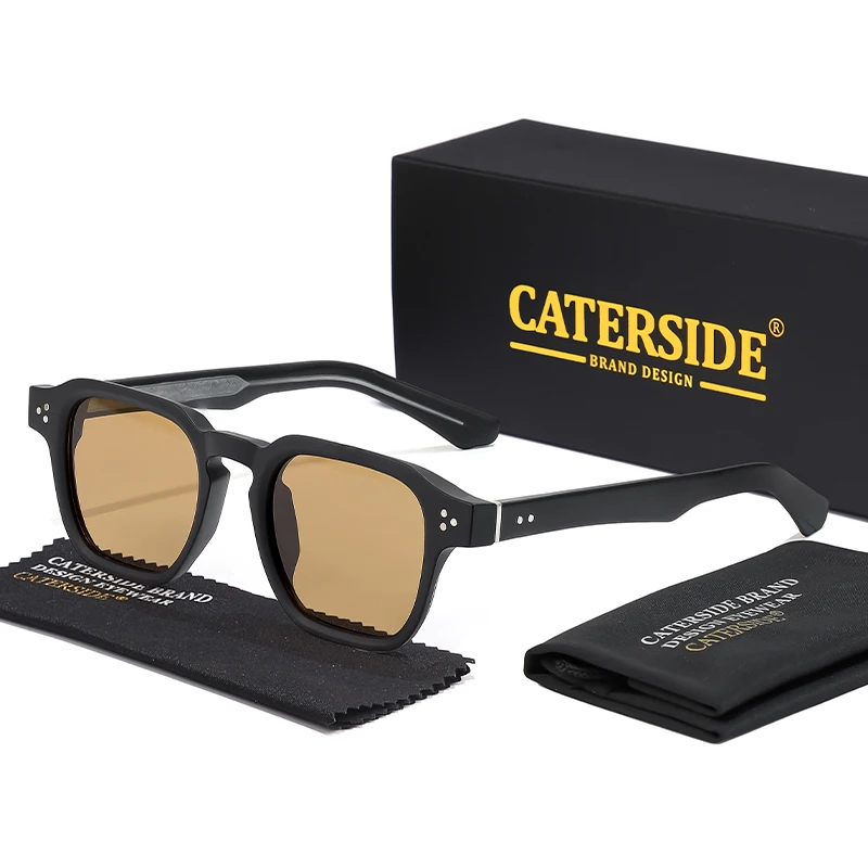 CATERSIDE Fashion Trend Square Men Sunglasses Women Core Insert Temple Luxury Brand Sun Glasses Travel Beach Party Festiva Gifts