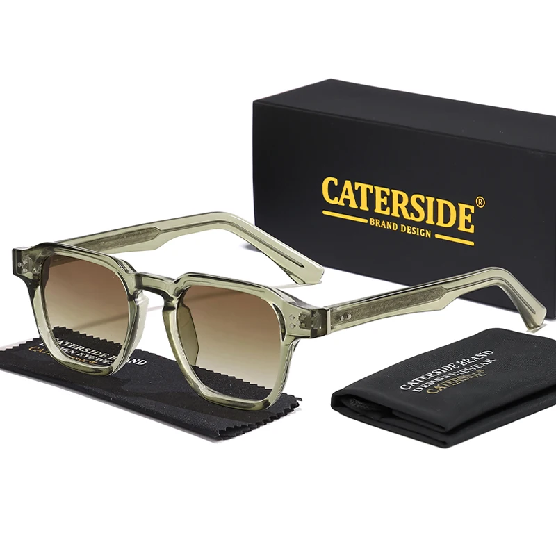 CATERSIDE Fashion Trend Square Men Sunglasses Women Core Insert Temple Luxury Brand Sun Glasses Travel Beach Party Festiva Gifts