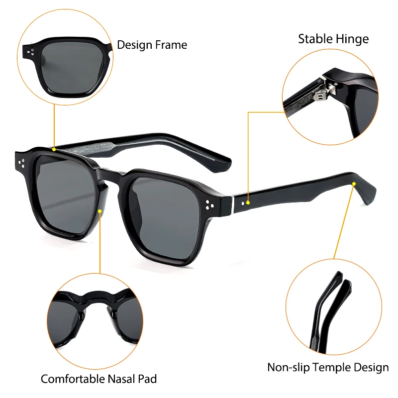 HBK Vintage Fashion Sunglasses Men Brand Gradient Design Sun Glasses Outdoor Sports Party Travel Ideal Choice for Gifts