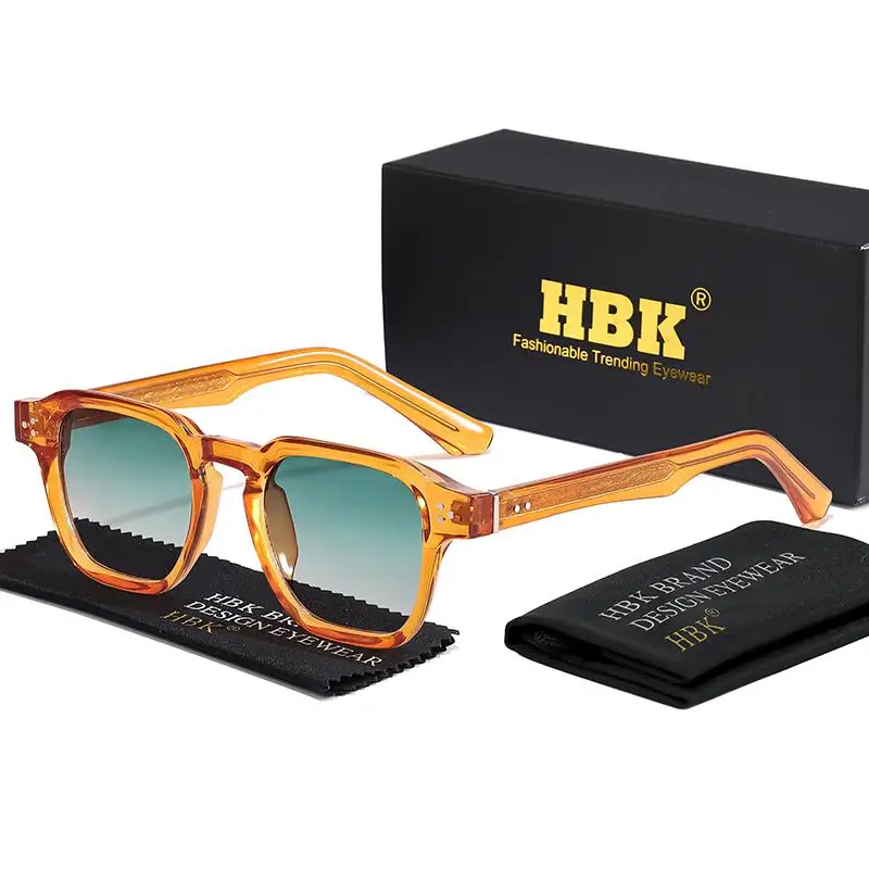 HBK Vintage Fashion Sunglasses Men Brand Gradient Design Sun Glasses Outdoor Sports Party Travel Ideal Choice for Gifts